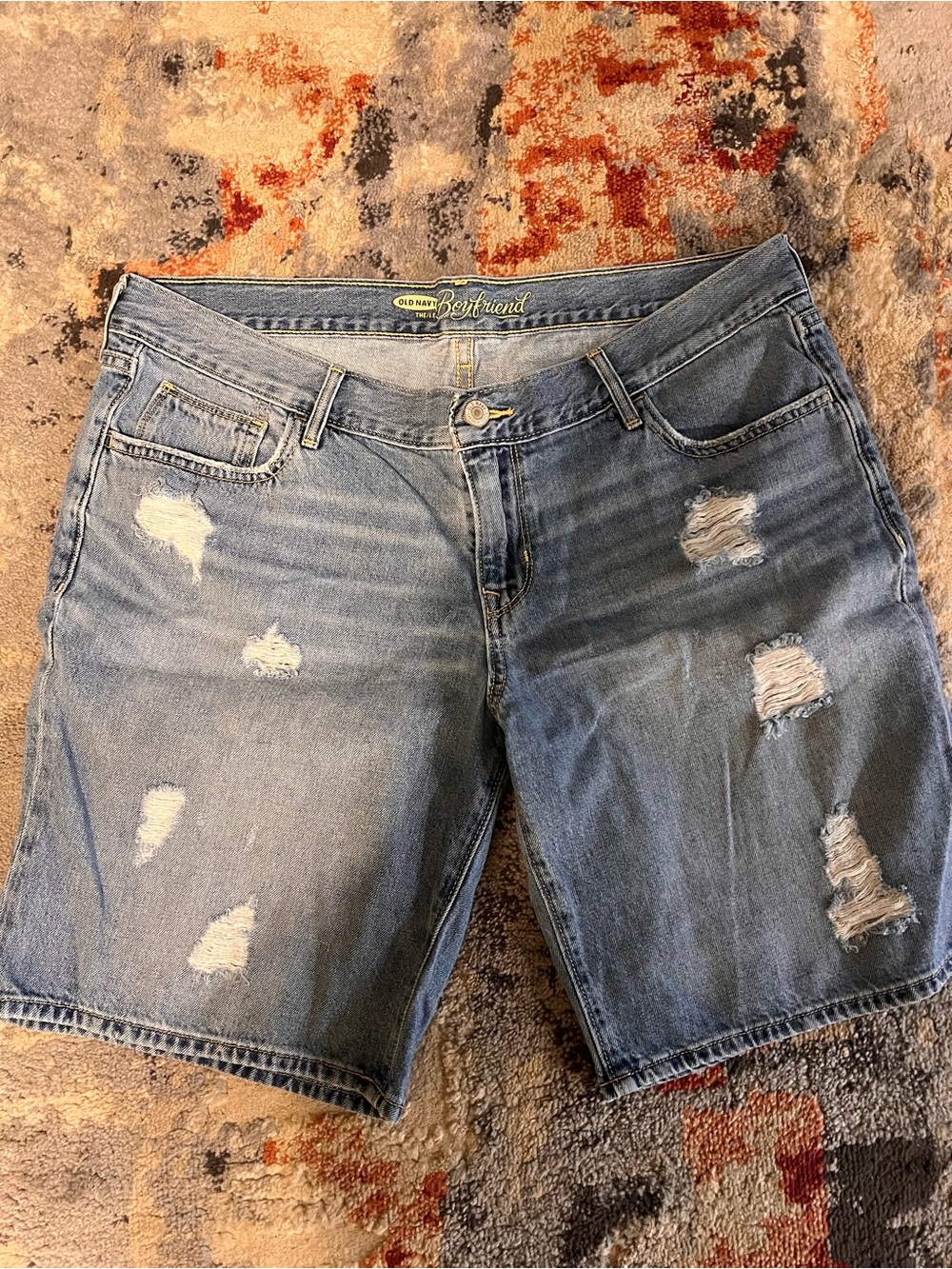 Old Navy Distressed Boyfriend Denim Shorts - Light Blue